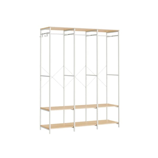Klædeskab åbent med bøjlestang naturbeige