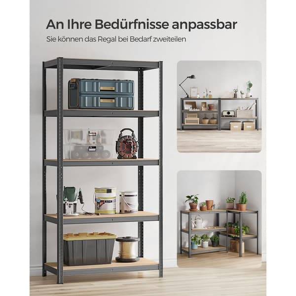 Set med 2 förvaringshyllor 200 cm höga grå