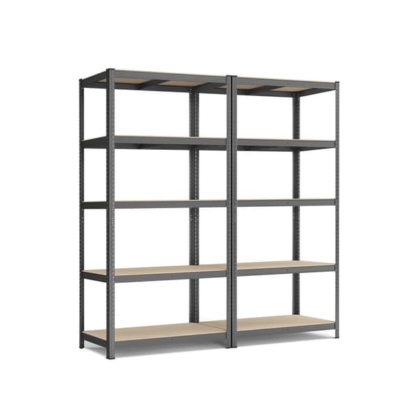 Set med 2 förvaringshyllor 200 cm höga grå