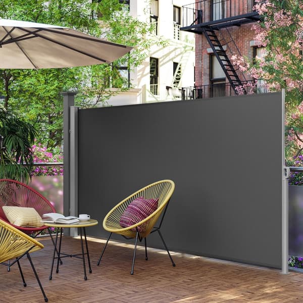 Utdragbar sidomarkis 160 x 450 cm för balkong