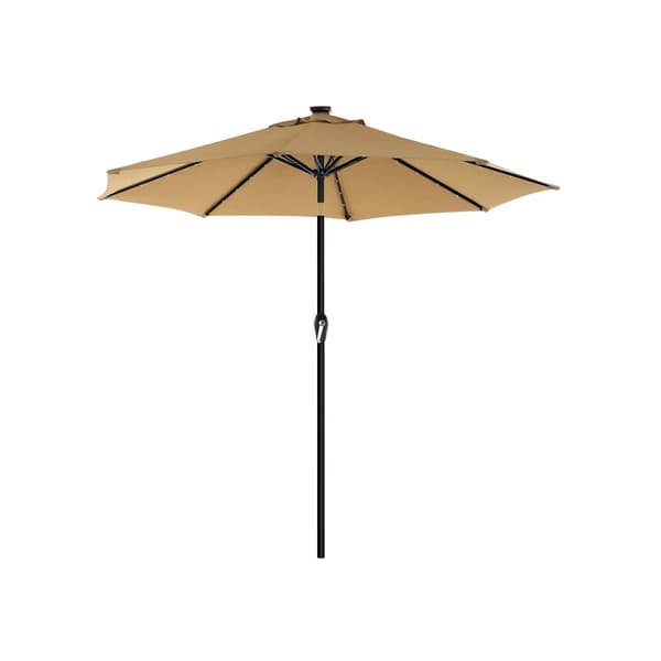 Parasoll med LED-solbelysning Taupe