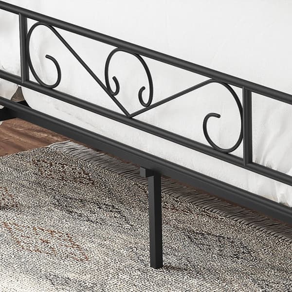 Sängram för dubbelsäng Metallsängram, passar 140 x 190 cm madrass, för vuxna barn, ingen resår behövs, enkel montering, för små utrymmen, svart RMB06