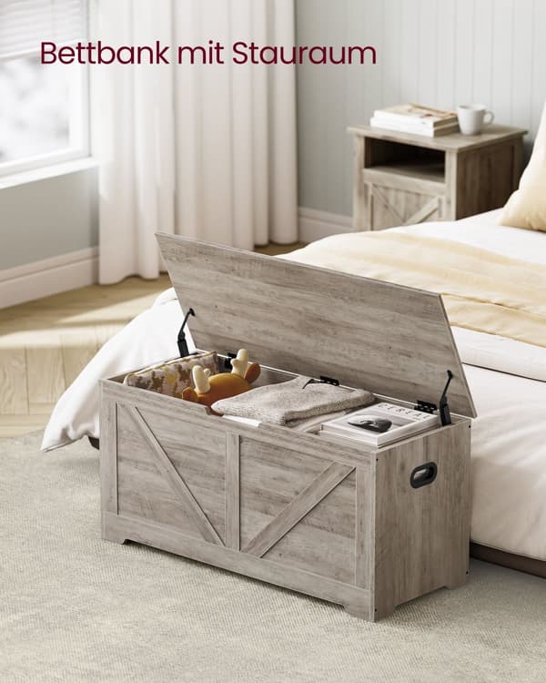 Skobänk med förvaringsutrymme 40 x 100 x 46 cm i lantlig stil