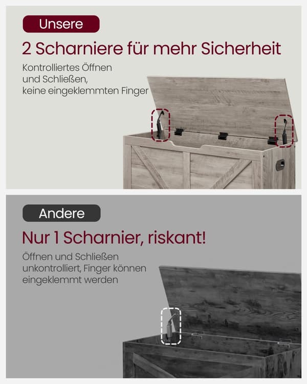 Skobänk med förvaringsutrymme 40 x 100 x 46 cm i lantlig stil
