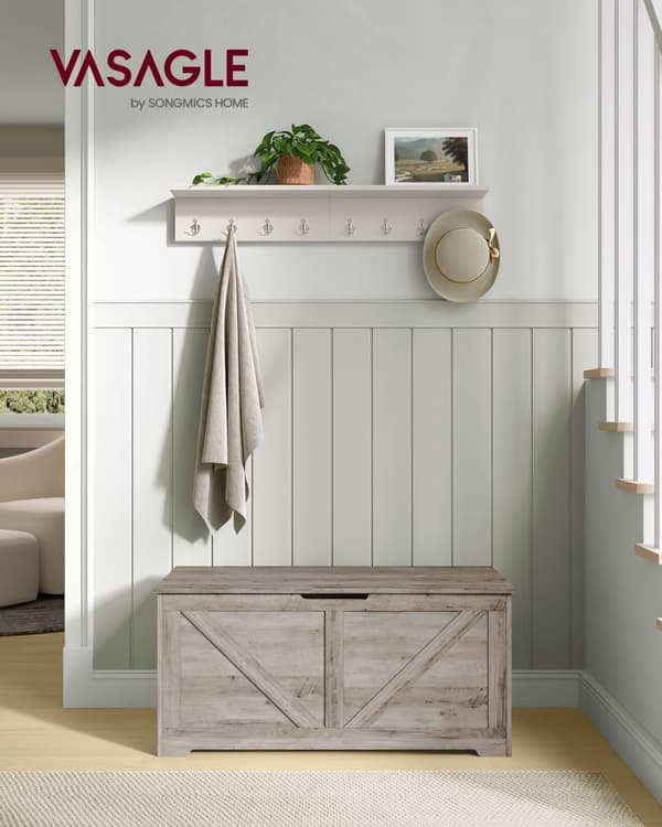 Skobänk med förvaringsutrymme 40 x 100 x 46 cm i lantlig stil