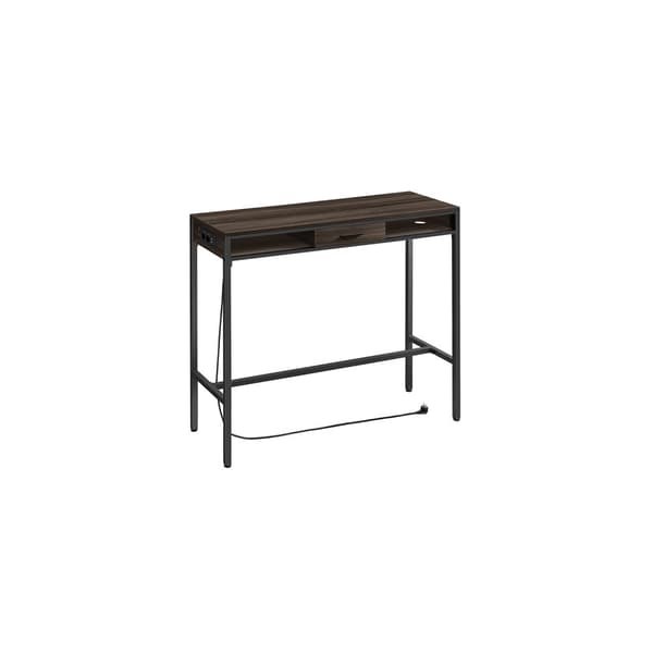 Barbord med skuffe 40 x 120 x 104,6 cm askebrun