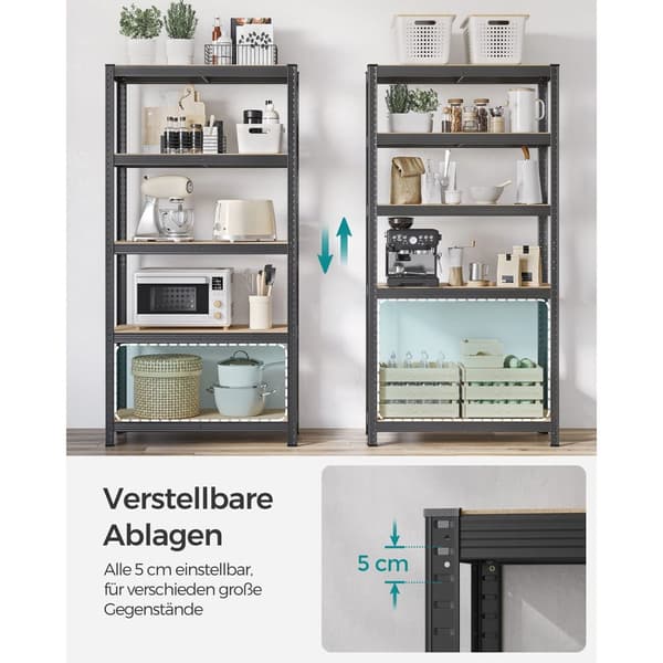 Set med 2 källarhyllor 180 cm höga grå