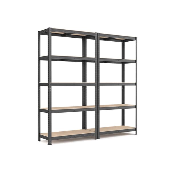 Set med 2 källarhyllor 180 cm höga grå