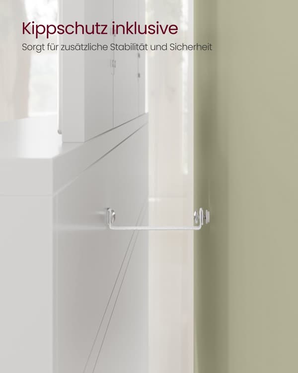Toiletbord med trefoldigt spejl, makeupbord med 2 skuffer og 3 åbne rum, toiletbord, moderne stil, hvid RDT115W01