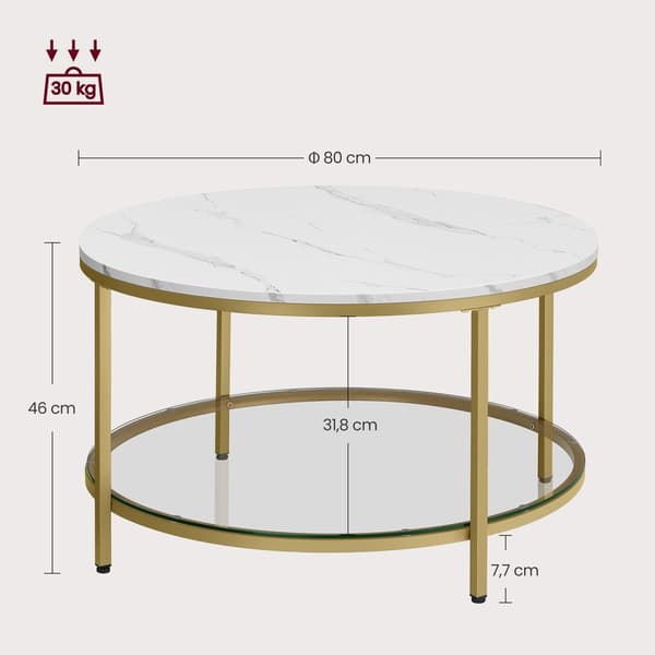 Sofabord med moderne glasplade