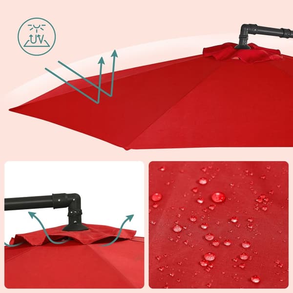 Parasoll Ø 300 cm med stativ UV-skydd upp till UPF 50+