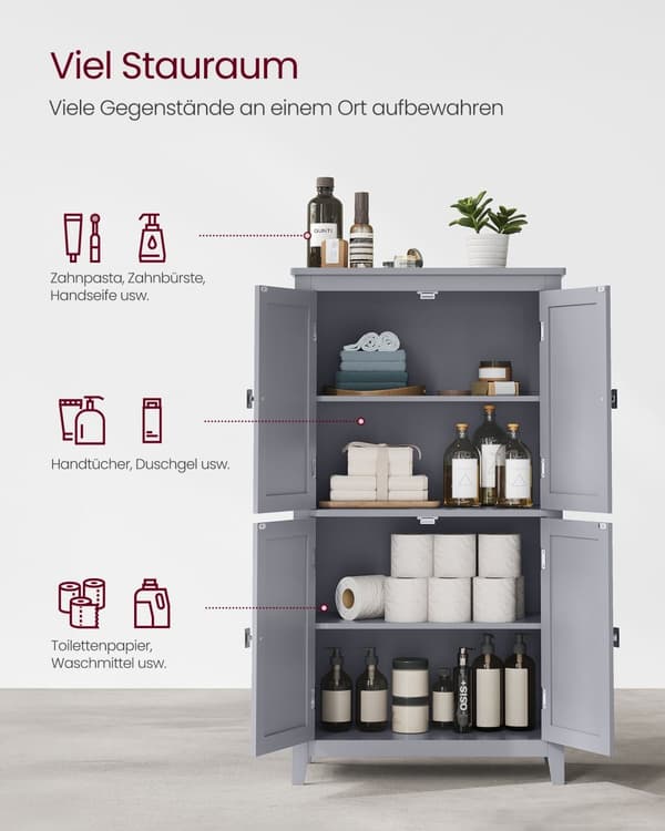 Køkkenskab med 4 døre og justerbare hylder