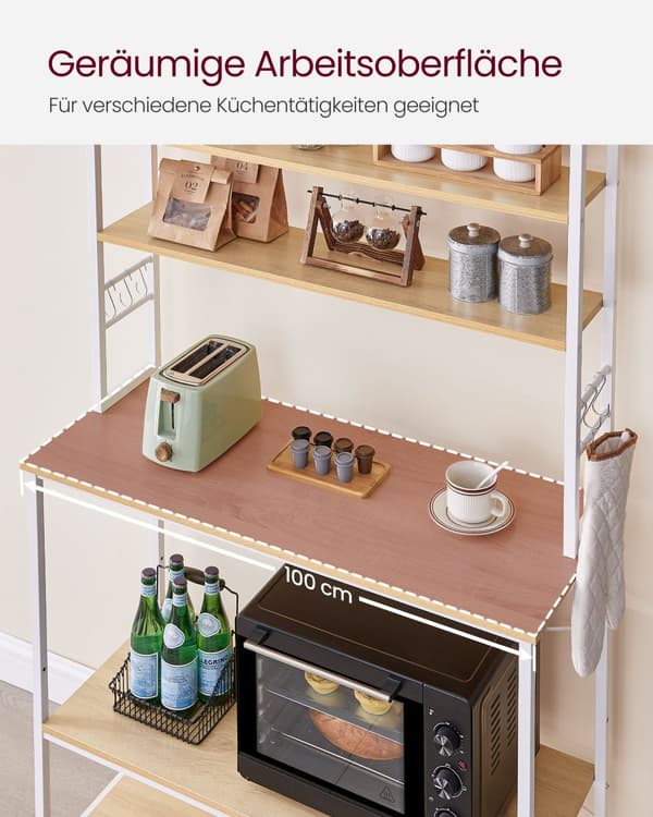 Kökshylla industriell design ek-färgad-vit
