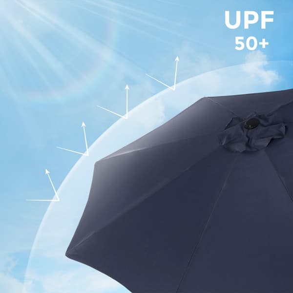 290 cm haveparasol, UPF 50+, solafskærmning, 30° hældning i 2 retninger, håndsving til åbning og lukning, til udendørs haver, pool, balkon, terrasse,