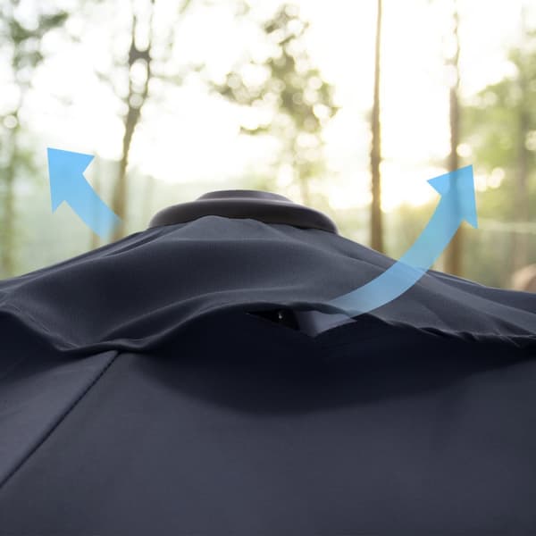 290 cm haveparasol, UPF 50+, solafskærmning, 30° hældning i 2 retninger, håndsving til åbning og lukning, til udendørs haver, pool, balkon, terrasse,
