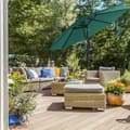 Miniatyrbillede 3 af 6: 290 cm haveparasol, UPF 50+, solafskærmning, 30° hældning i 2 retninger, håndsving til åbning og lukning, til udendørs haver, pool, balkon, terrasse,