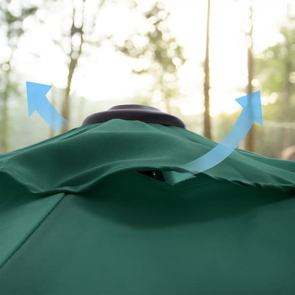 290 cm haveparasol, UPF 50+, solafskærmning, 30° hældning i 2 retninger, håndsving til åbning og lukning, til udendørs haver, pool, balkon, terrasse,