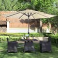 Miniatyrbillede 3 af 6: 290 cm haveparasol, UPF 50+, solafskærmning, 30° hældning i 2 retninger, håndsving til åbning og lukning, til udendørs haver, pool, balkon, terrasse,