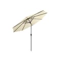 Miniatyrbillede 2 af 6: 290 cm haveparasol, UPF 50+, solafskærmning, 30° hældning i 2 retninger, håndsving til åbning og lukning, til udendørs haver, pool, balkon, terrasse,