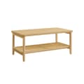 Miniatyrbillede 1 af 6: 2-trins sofabord med opbevaring, sofabord til stuen, bord med opbevaringshylde i PVC-rattan, afrundede hjørner, boho-stil, eg-beige LCT240Y57