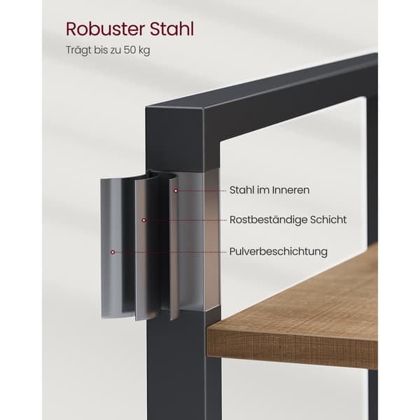 Reol 6 niveauer 30 x 80 x 186 cm mørk valnød farve-sort