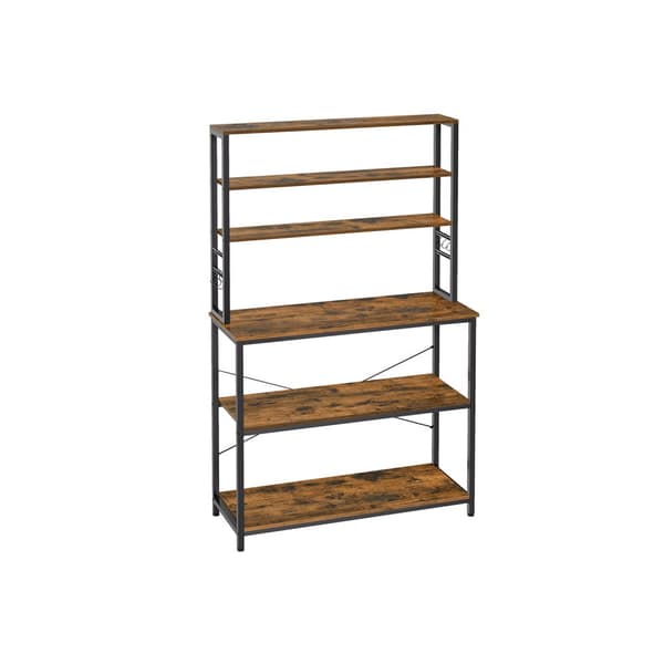 Køkkenhylde industrielt design vintage brun-sort