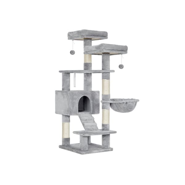 Kattetræ, kattetårn 142 cm, katteaktivitetscenter, lysegrå PCT160W01