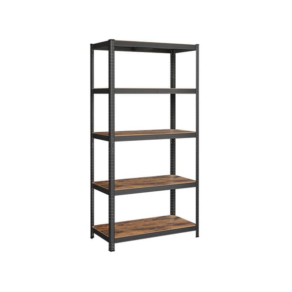 Hyllplan, 60 x 120 x 200 cm, 750 kg lastkapacitet (150 kg per hyllplan), industriella, justerbara förvaringshyllor, för vardagsrum, kök, garage, svar