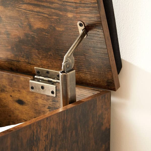 Kenkäpenkki, pehmustettu säilytyspenkki, jossa on pehmustettu istuin, säilytyskaappi, Barn-Door-tyyli, 29,9 x 15,7 x 18,9 tuumaa, Rustic Brown U