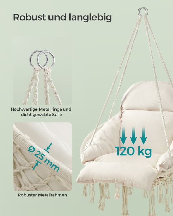 Hängstol med tjock dyna Beige