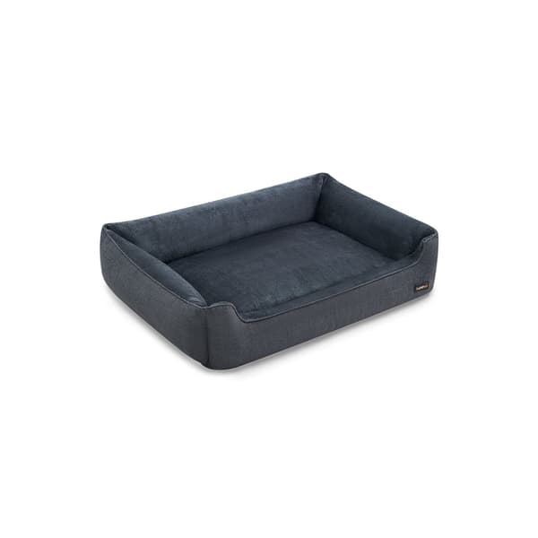 Hundbädd med upphöjda kanter 120 x 90 x 30 cm mörkgrå