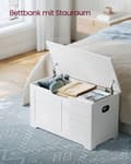 Miniatyrbillede 3 af 6: Bænk med opbevaringsplads i vintagestil vintage brun