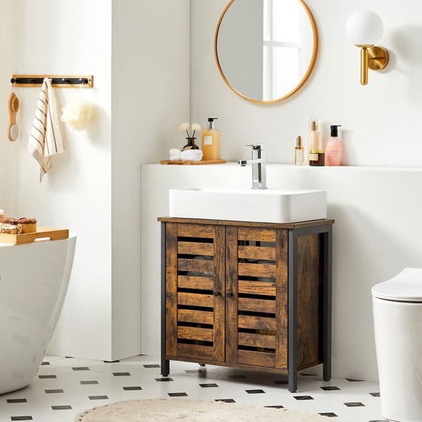Tvättställsskåp vintage brun-svart