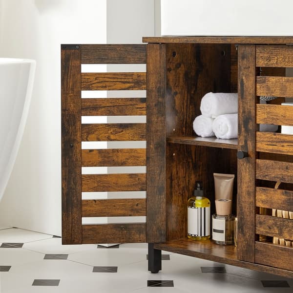 Tvättställsskåp vintage brun-svart