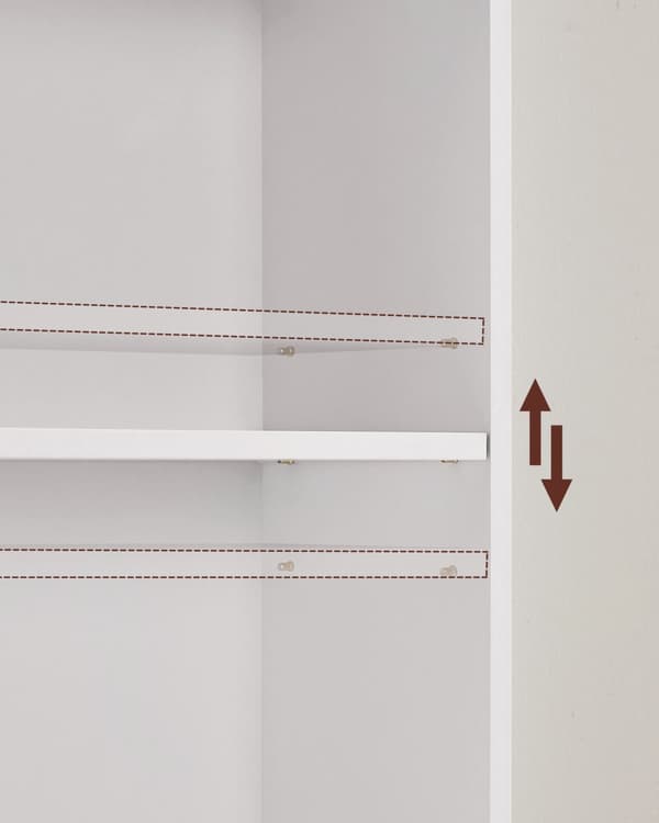 Reol med 6 hylder til opbevaring i stue, kontor, soveværelse og arbejdsværelse i skandinavisk stil 24 x 60 x 178,5 cm Hvid LBC169T14