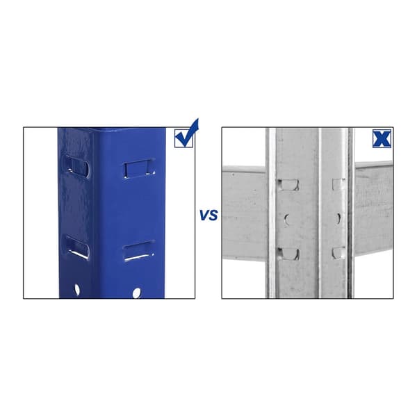 Set med 2 kraftiga hyllplan 150 cm höga blå