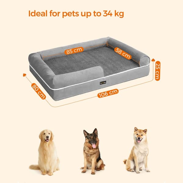 Hundeseng Ortopædisk sofa Vaskbar skridsikker grå