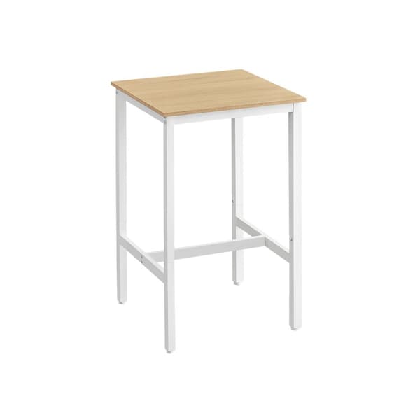Barbord med stålram 60 x 60 x 92 cm ek beige-vit
