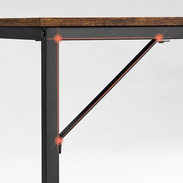 Slim Office Desk 140 x 60 x 75,7 cm Study Home Office Office Simple Assembly Steel Industrial Design Vintage Brown/Black