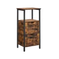 Miniatyrbillede 1 af 6: Badeværelsesskab, 2 skuffer, åbent rum, kommode, slank, pladsbesparende, badeværelsesmøbler, 37 x 30 x 80 cm, Vintage Brown/Black