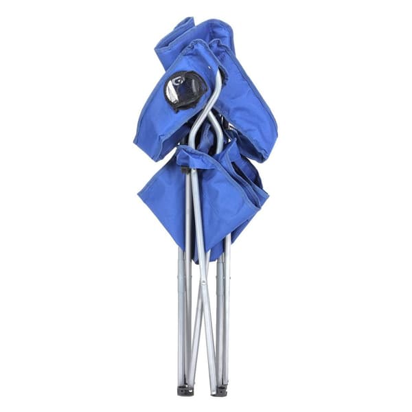 Set med 2 hopfällbara campingstolar, bekväm, kraftig konstruktion, max. lastkapacitet 150 kg, med mugghållare, utomhusstolar, blå GCB08BU