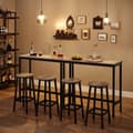 Miniatyrbillede 3 af 6: Barbord, smalt rektangulært barbord, køkkenbord, pub-spisebord, stålramme, 100 x 40 x 90 cm, nem montering, industriel, grå og sort LBT010B02