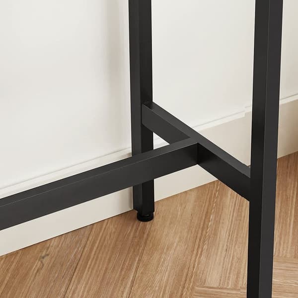 Barbord, smalt rektangulært barbord, køkkenbord, pub-spisebord, stålramme, 100 x 40 x 90 cm, nem montering, industriel, grå og sort LBT010B02