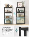 Miniatyrbillede 5 af 6: Stående hylde 40 x 80 x 160 cm med 4 justerbare hylder
