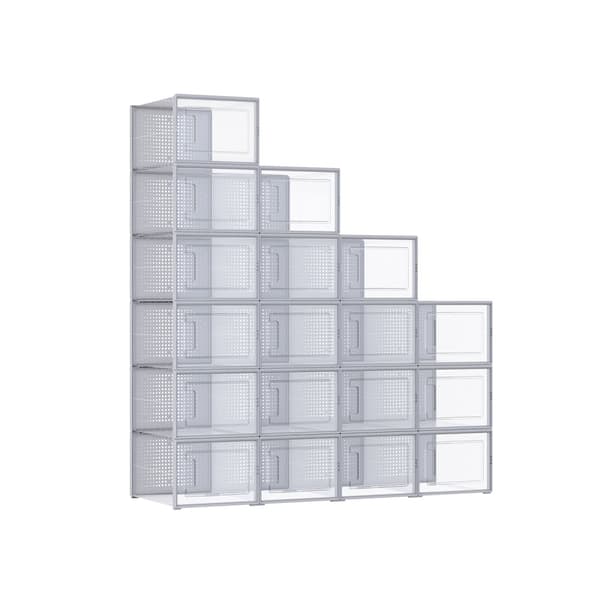 Skokartonger set om 18 transparent-grå
