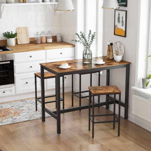Barstolar, Set med 2 barstolar, köksfrukostbarstolar med fotstöd, industriella i vardagsrum, festlokal, rustik brun LBC,65X40 x 30 x 65 cm