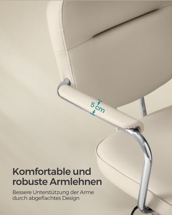 Kontorsstol i PU med armstöd i cappuccino-beige