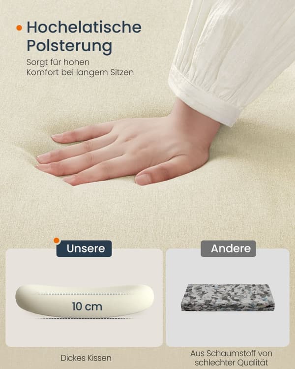 Kontorsstol med bred sits och cremevitt underrede