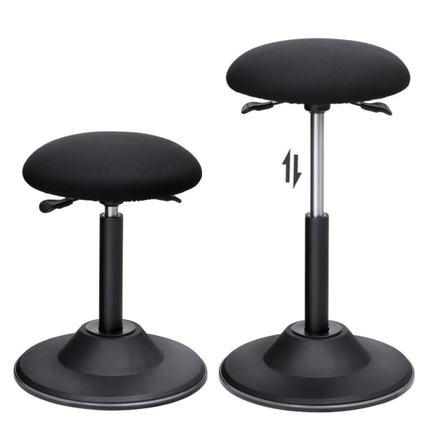 Aktiv sittande balansstol, höjdjusterbar arbetspall, 360° vridbar barstol, sitthöjd 50-70 cm, med halkskyddad bottenplatta,