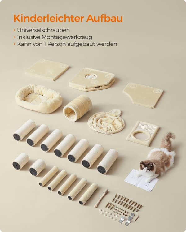 Klösbräda med grottor 50 x 50 x 141 cm beige
